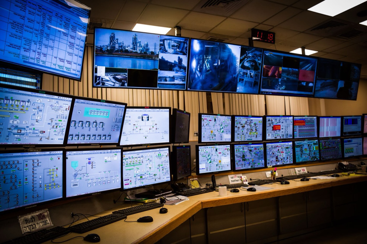 Controlekamer met meerdere schermen